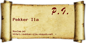 Pekker Ila névjegykártya